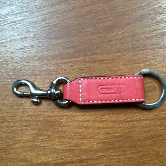 Coach Red Leather Key Holder Silver-tone Hardware - Picture 2 of 7